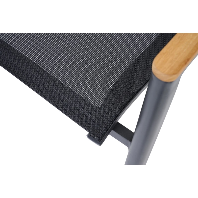 Siena Garden Bologna Stapelsessel - Teak FSC/Aluminiumgestell & Ranotex®, schwarz (T88489)