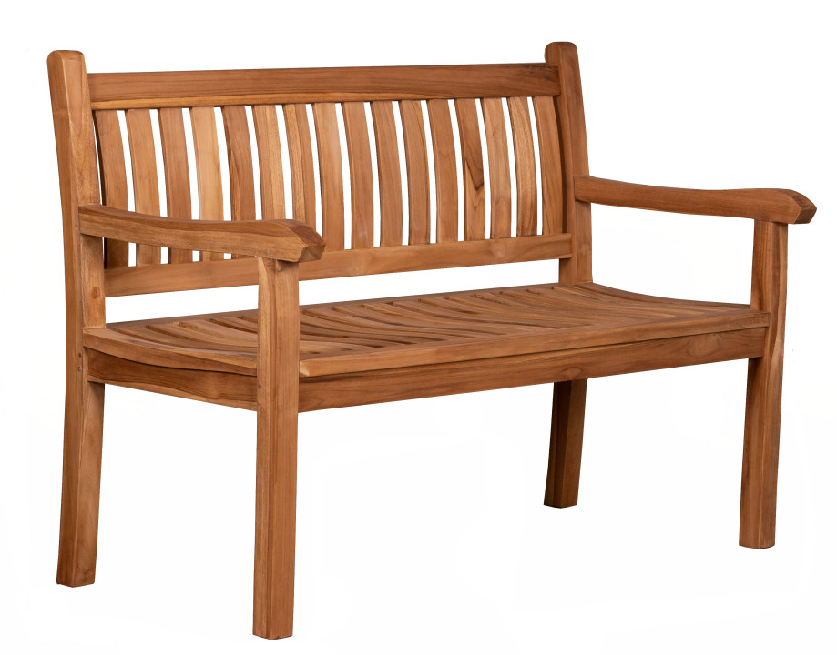 deVries Gartenbank FLORENCE aus Teakholz ergonomische Rückenlehne 140x54x94 cm