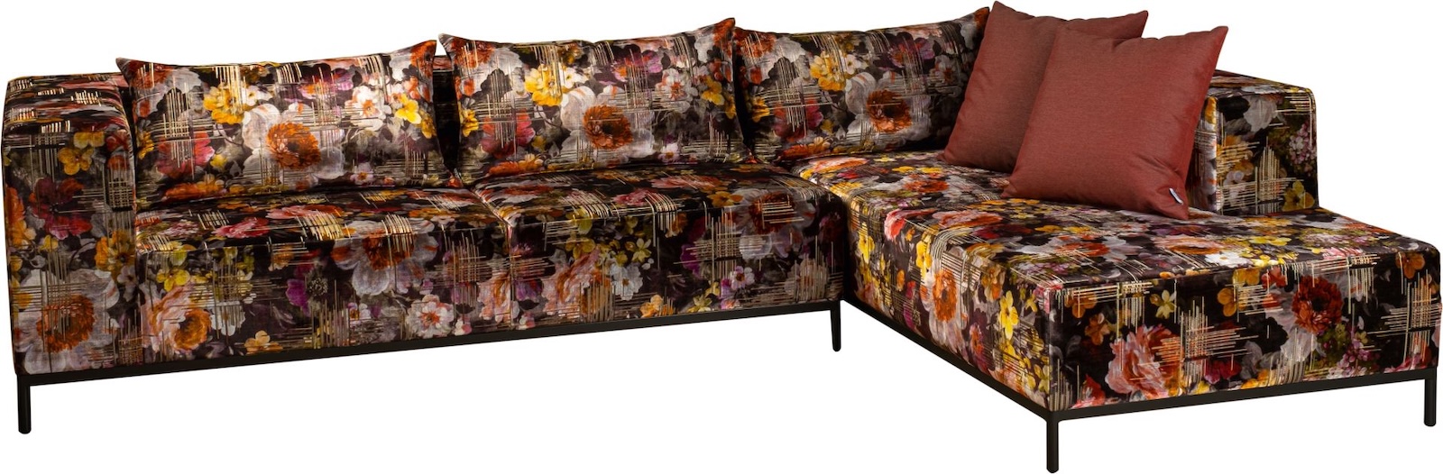 Stern Taavi Lounge-Set Sitzgruppe Garten-Lounge Aluminium schwarz matt Flower