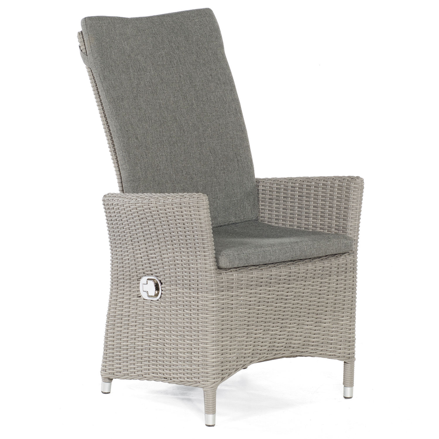 Sonnenpartner 4x Garten-Sessel Solares Aluminium/Polyrattan stone-grey Hochlehner