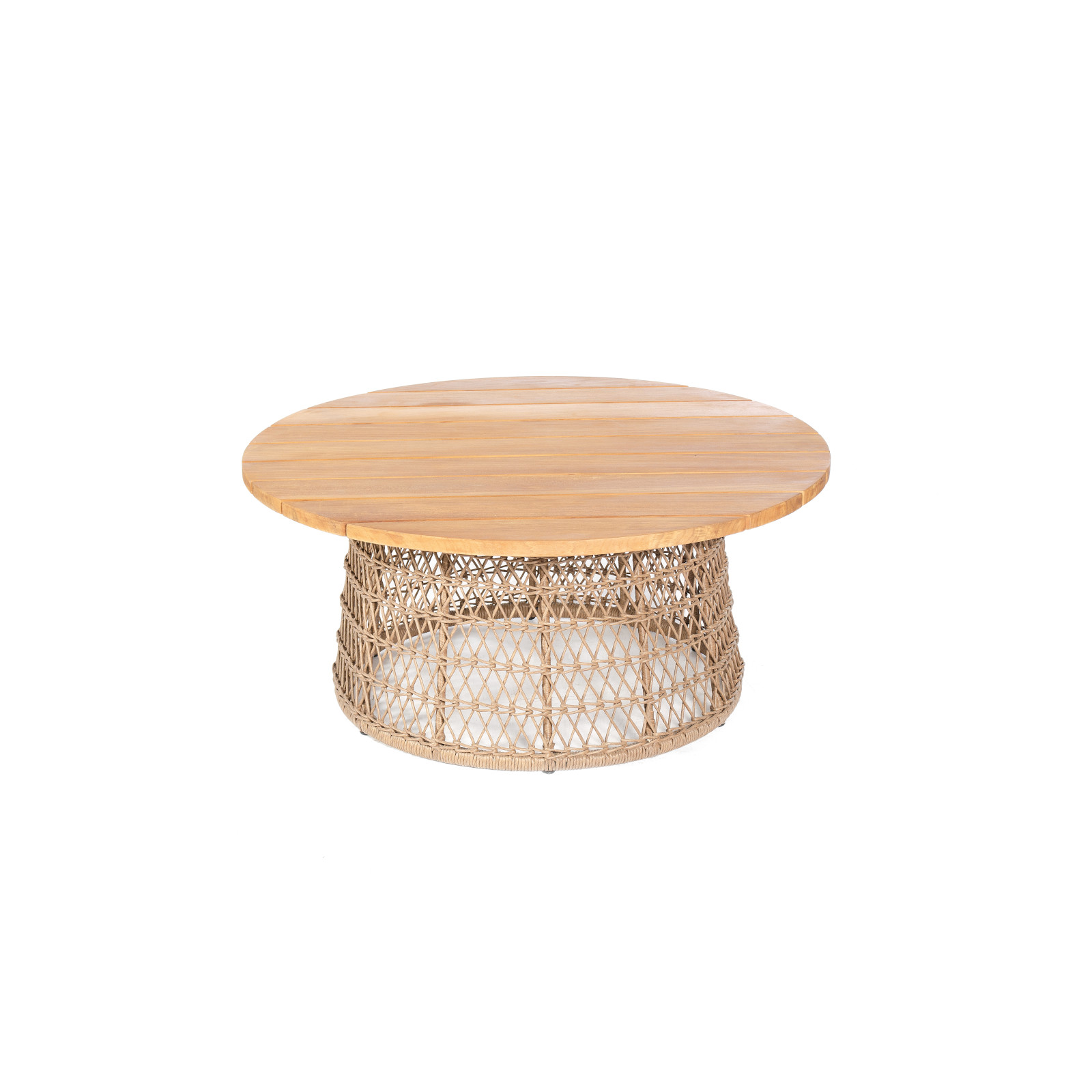 Sonnenpartner Retro Lounge-Tisch Gartentisch ø100 cm Aluminium mit Teakholz