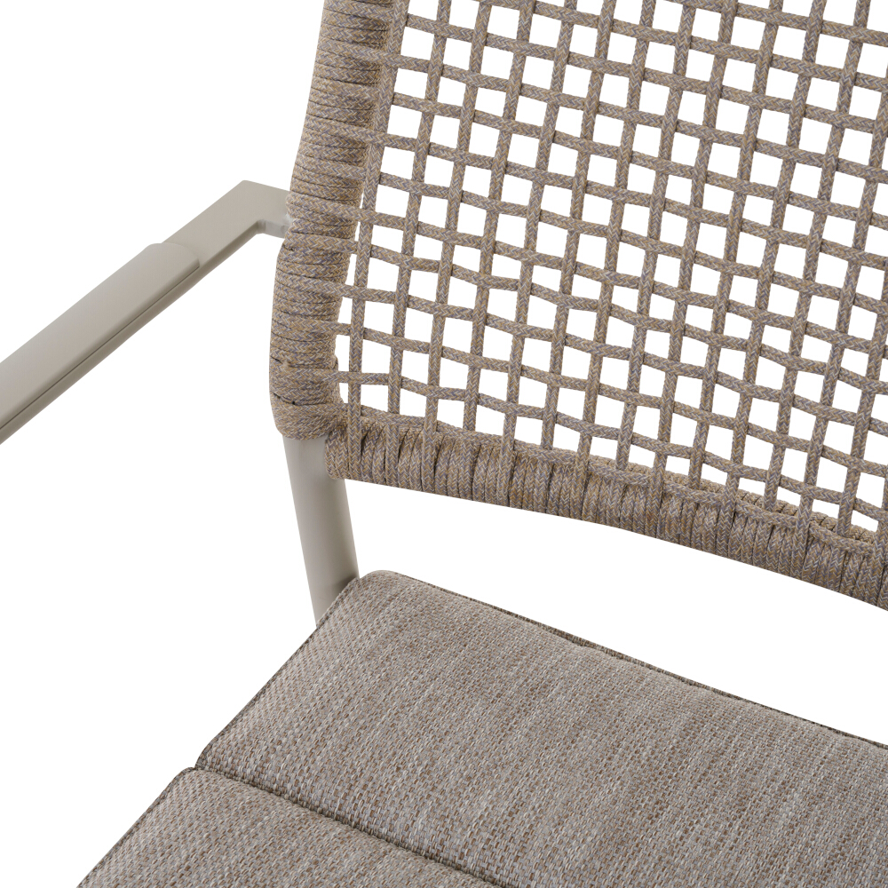 Siena Garden Kent Stapelsessel matt seidengrau/taupe grau Rope