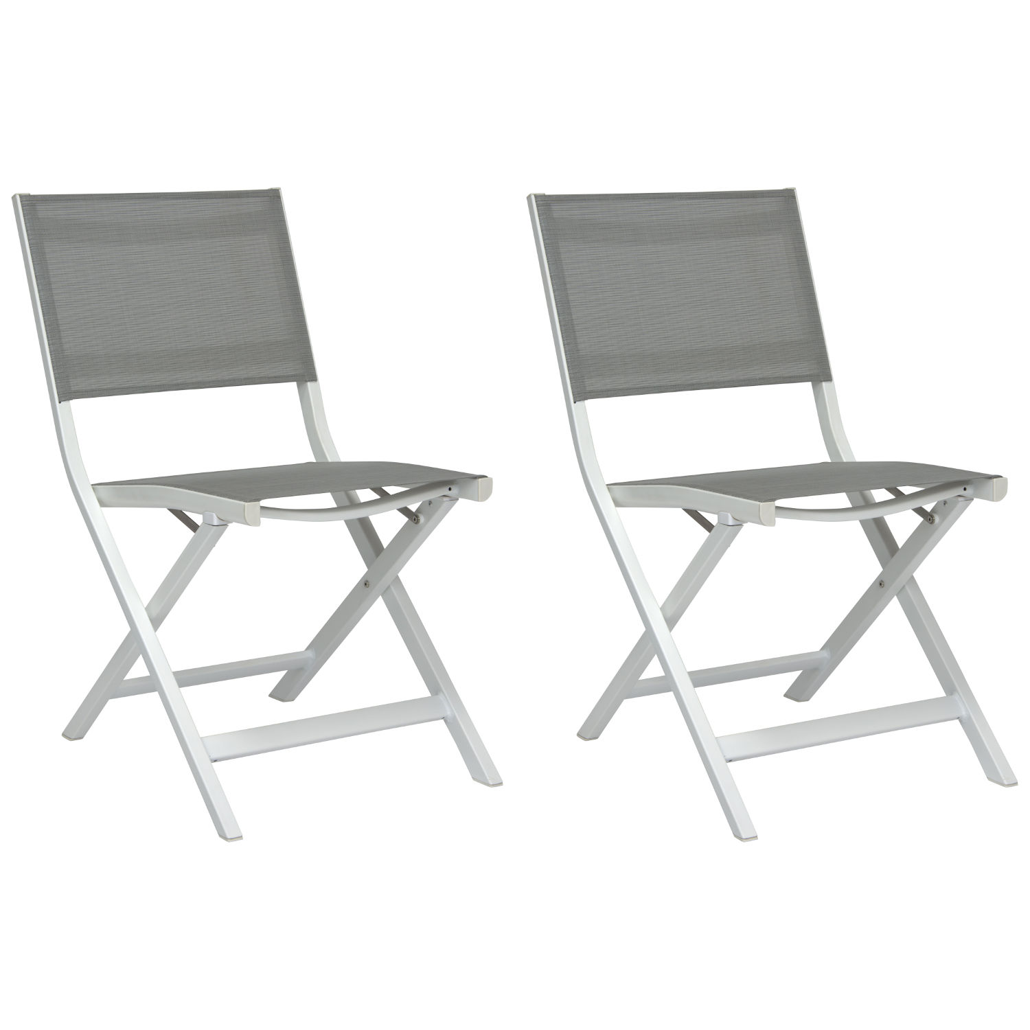 Stern 2er-Set Balkon-Klappstühle Nils Aluminium weiß/Textilen silber Balkonstuhl Klappstuhl