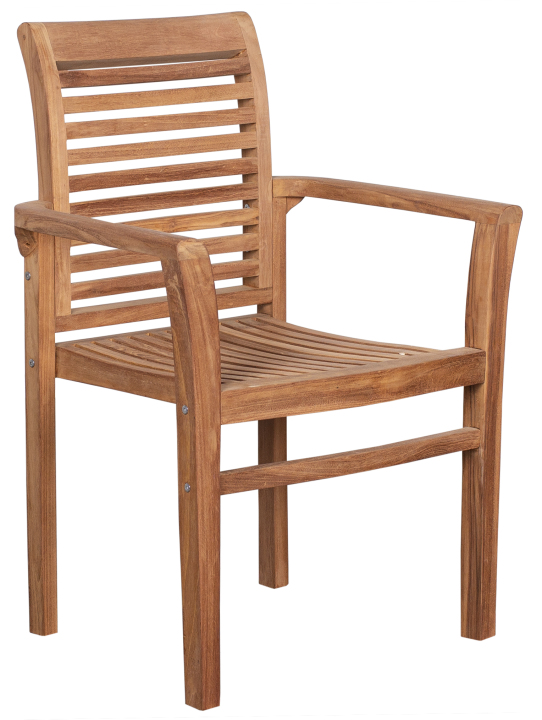 deVries Stapelsessel "WOODIE-LAMELLE" aus Teakholz Gartenstuhl 63 x 52 x 92 cm