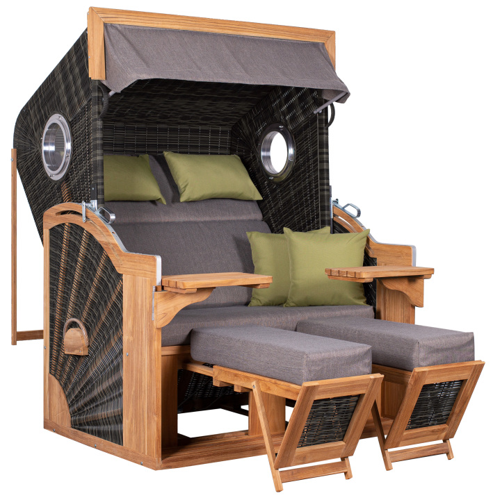 deVries Strandkorb PURE® SEASIDE XL PE Des. 490 stone grey 135 x 92 x 165 cm deVries Strandkorb PURE® SEASIDE XL PE Des. 490 stone grey 135 x 92 x 165 cm