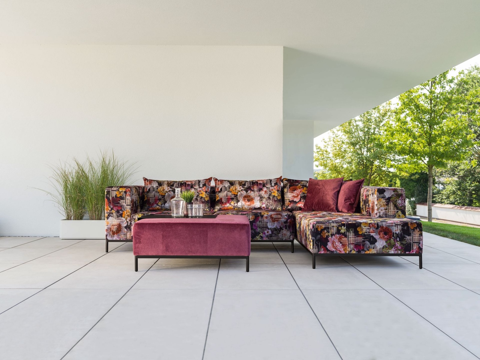 Stern Taavi Lounge-Set Sitzgruppe Garten-Lounge Aluminium schwarz matt Flower