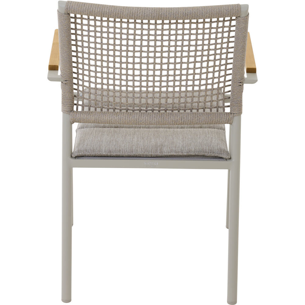 Siena Garden Kent Stapelsessel matt seidengrau/taupe grau/Teak Rope