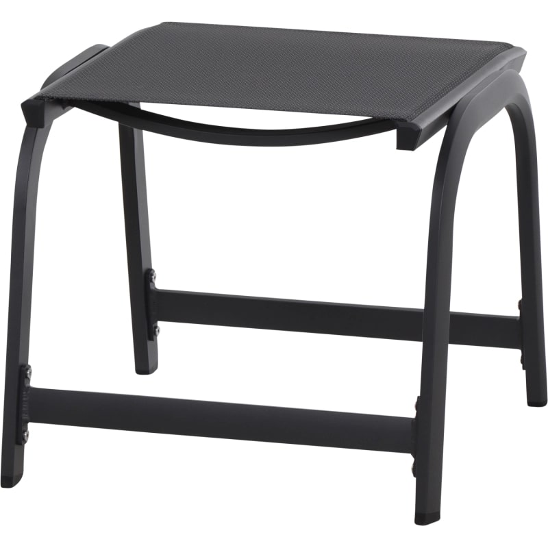 Siena Garden Tesoro Hocker – Aluminium & Ranotex in silber schwarz (M29540)