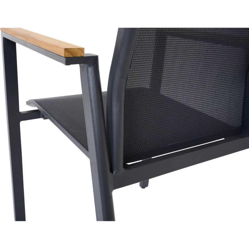 Siena Garden Bologna Stapelsessel - Teak FSC/Aluminiumgestell & Ranotex®, schwarz (T88489)