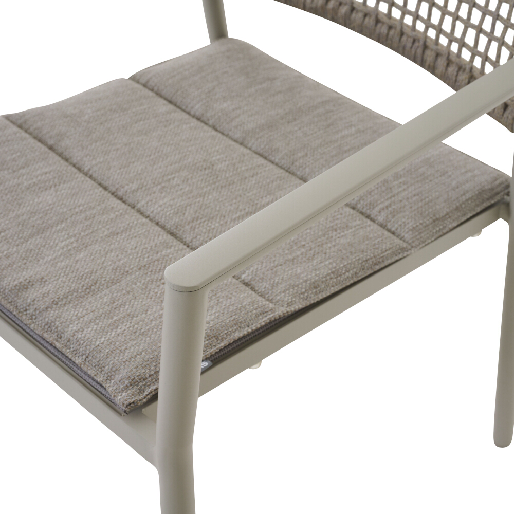 Siena Garden Kent Stapelsessel matt seidengrau/taupe grau Rope