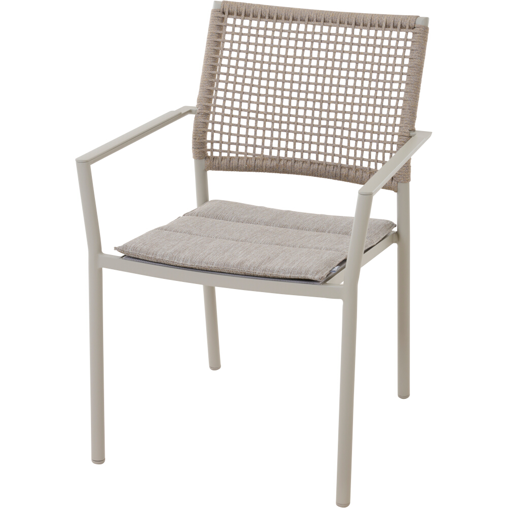 Siena Garden Kent Stapelsessel matt seidengrau/taupe grau Rope