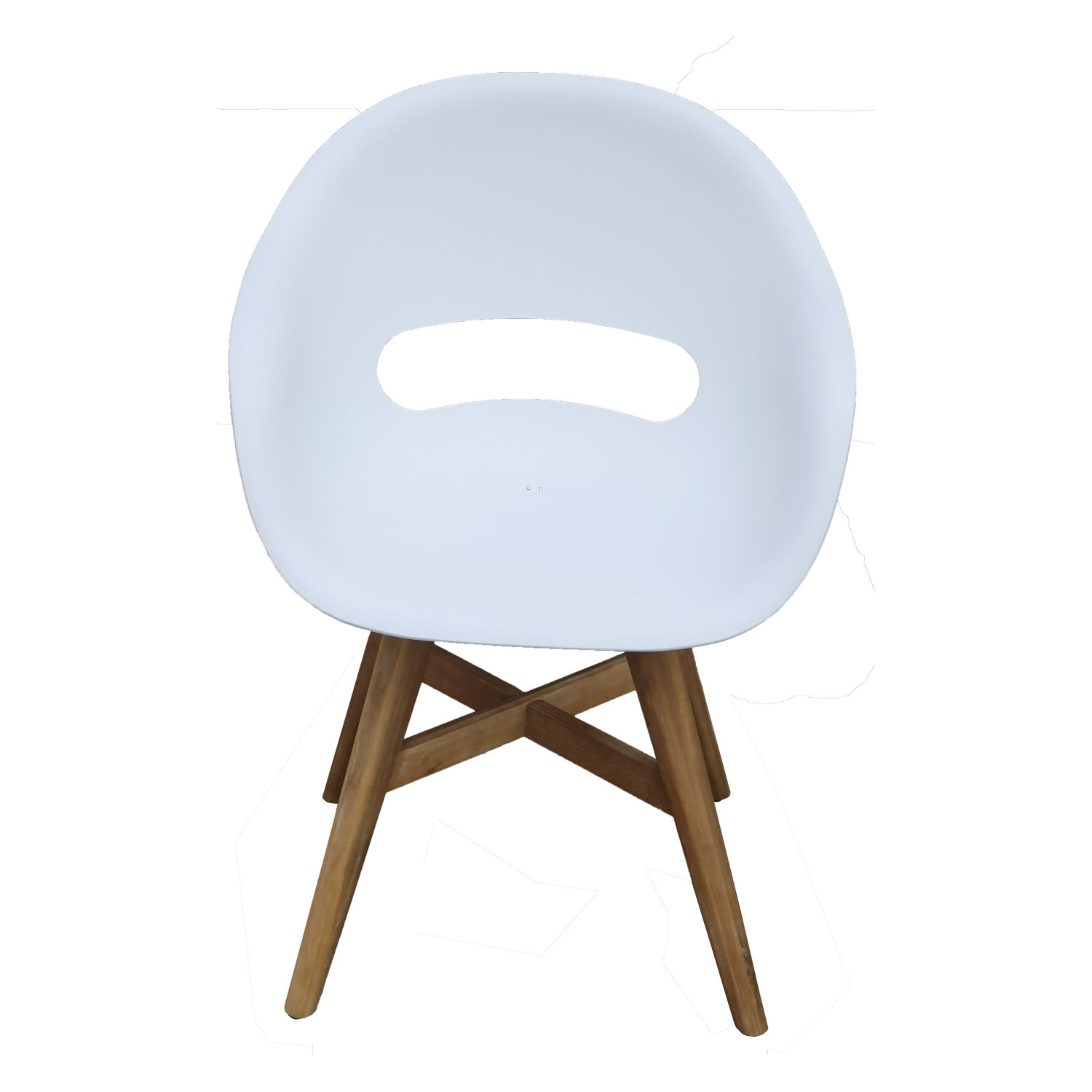 Inko Doro Gartensessel Akazie/Kunststoff weiß Gartenstuhl Sessel 61x53x86 cm