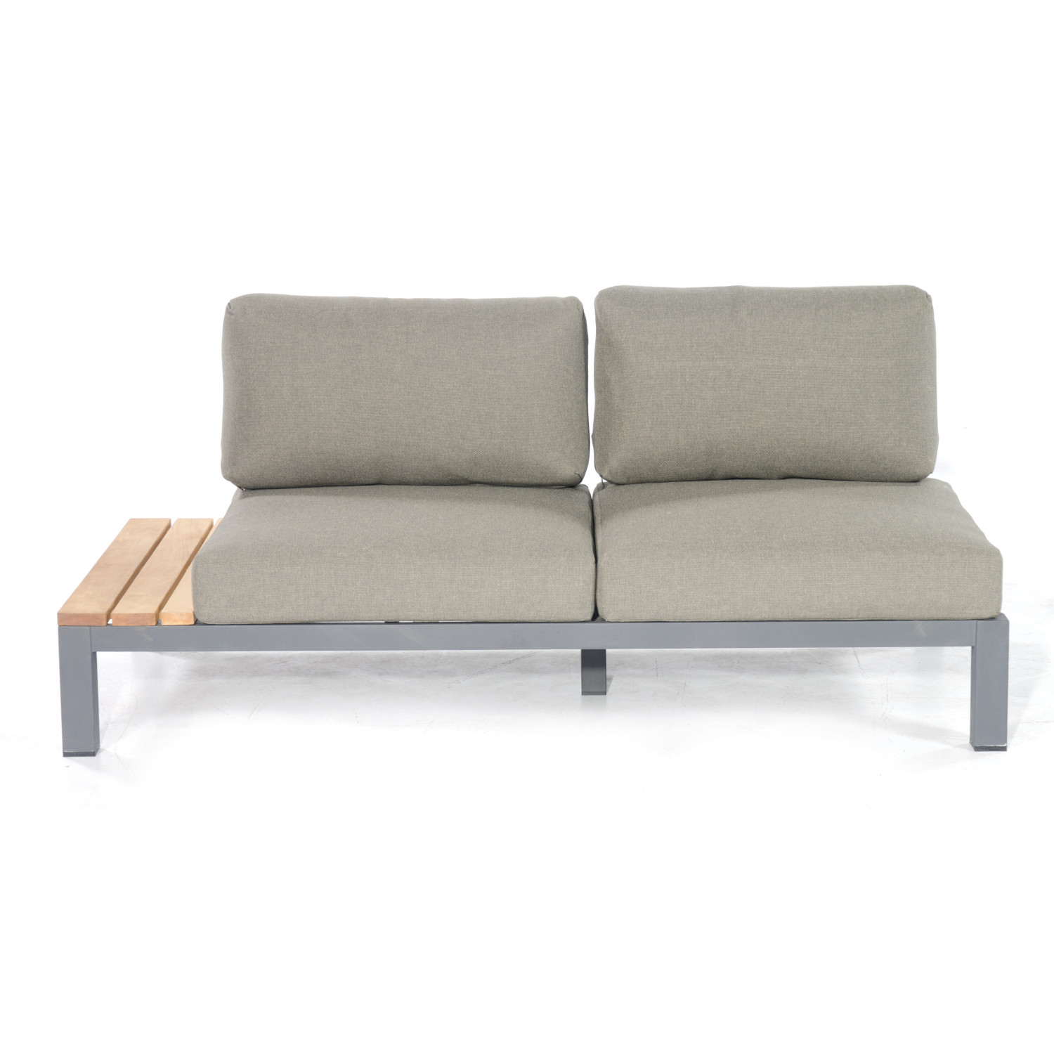 Sonnenpartner Lounge-Eckmodul 2-Sitzer links Equila Aluminium/Teakholz mit Kissen anthrazit Lounge-Sessel