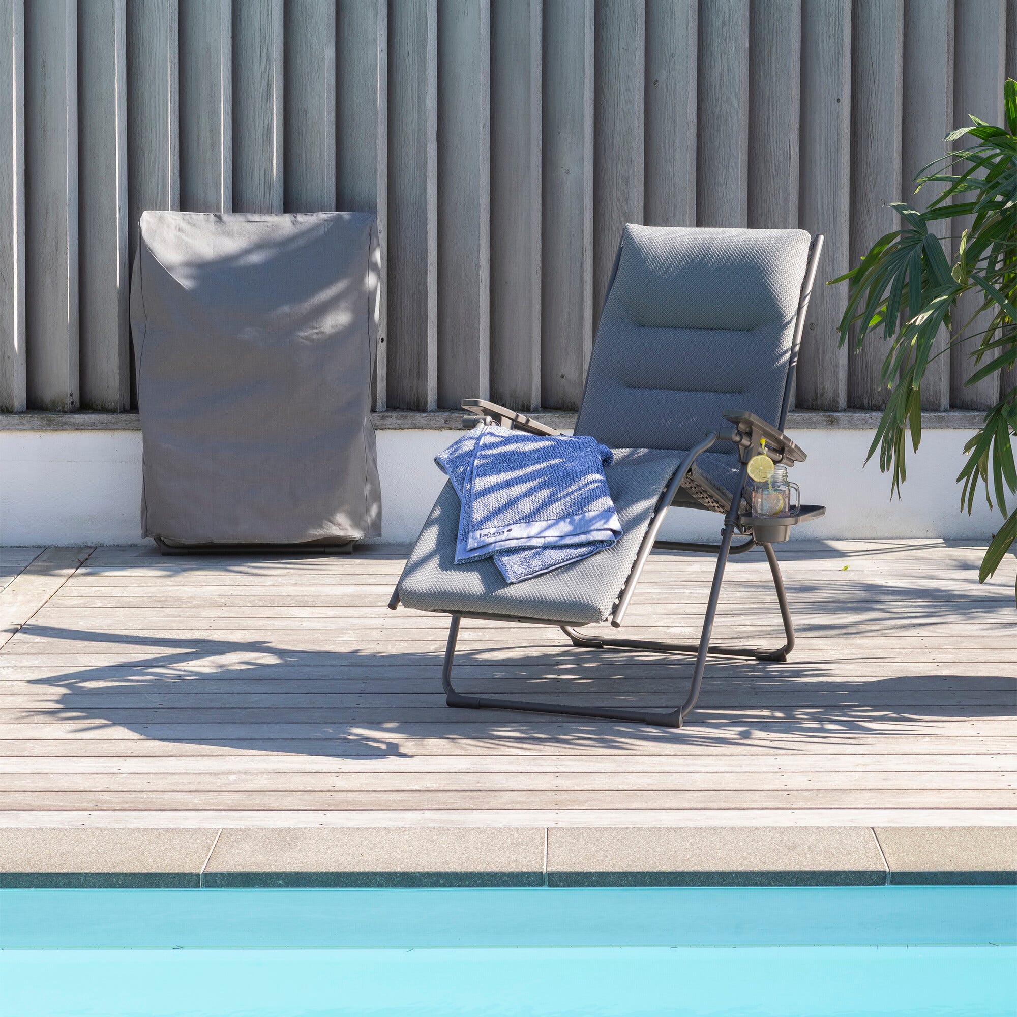 Lafuma Evolution BeComfort® Relaxliege Relaxsessel-Set und Zubehör Grau Silver LFM5429.8901.U
