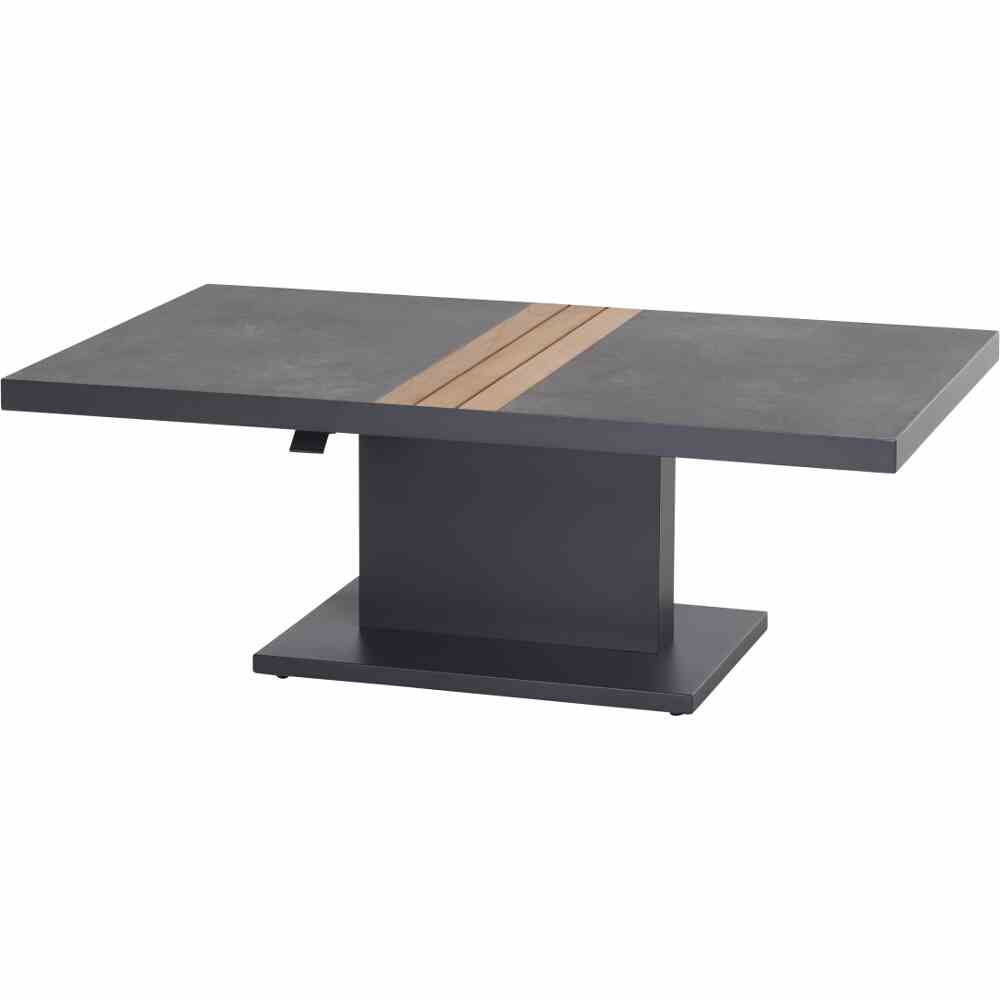 Siena Garden Lifttisch Bellani 140x85 cm anthrazit/Teakholz M21949 Loungetisch