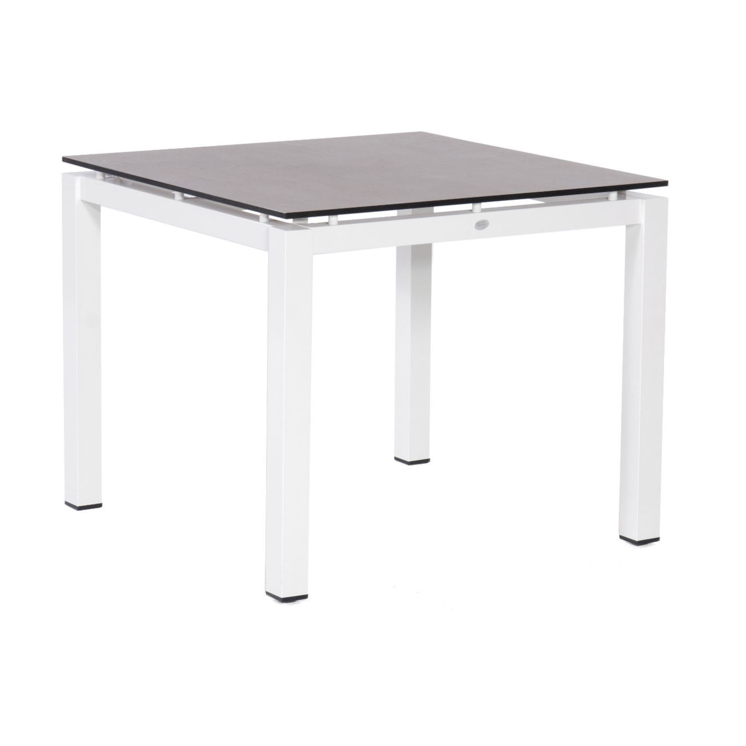 Sonnenpartner Gartentisch Base 90x90 cm Aluminium weiß Tischsystem HPL oder Teak