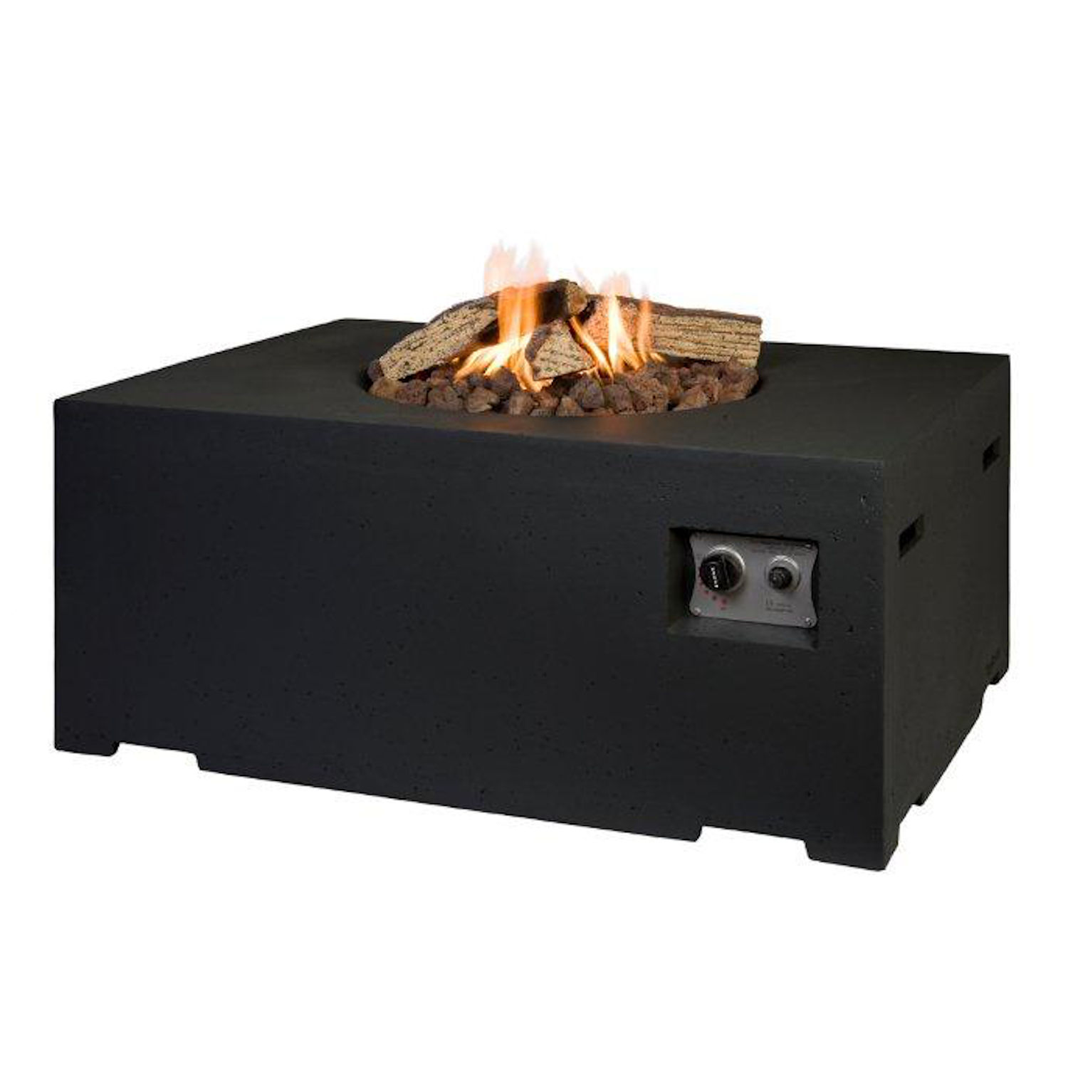 Happy Cocooning Mania Feuertisch 19,5 kW rechteckig Feuerstelle Beton-Optik schwarz