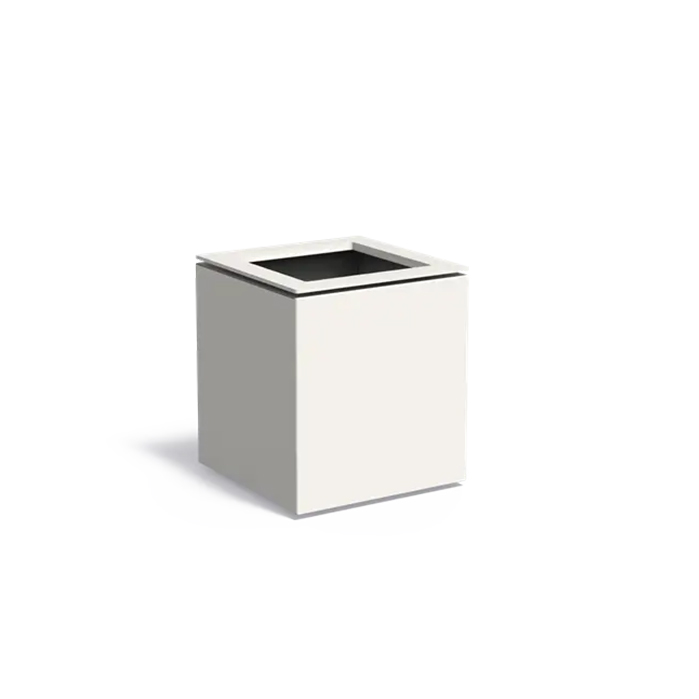 Dipott Pflanzgefäß Domus quadratisch Aluminium RAL 9016 verkehrsweiß Pflanzkübel 53x53x60 cm