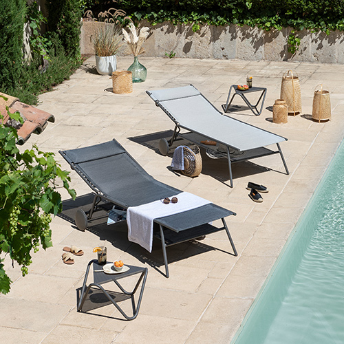 Lafuma Miami II Haut Batyline® Duo Sonnenliege Galet LFM5172.9714