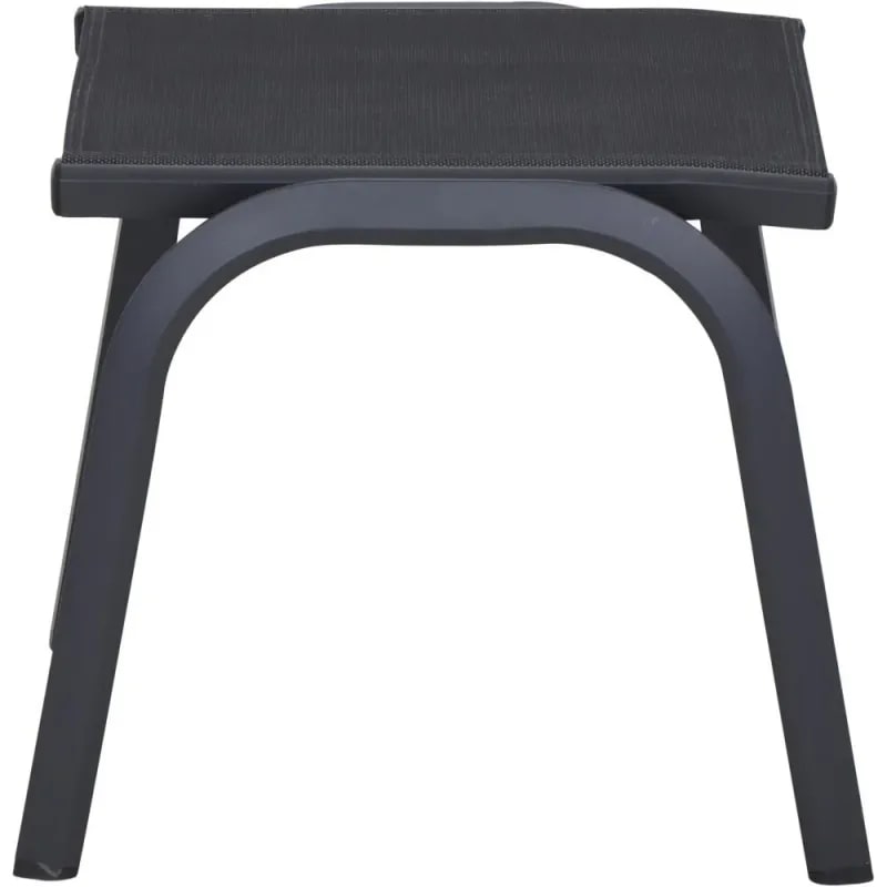 Siena Garden Tesoro Hocker – Aluminium & Ranotex in silber schwarz (M29540)