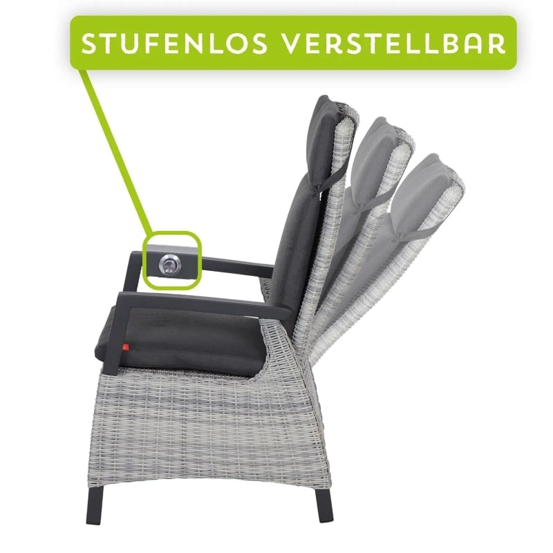 Siena Garden Dining Move Corido SE Sessel Alu, Geflecht, inkl. Kissen