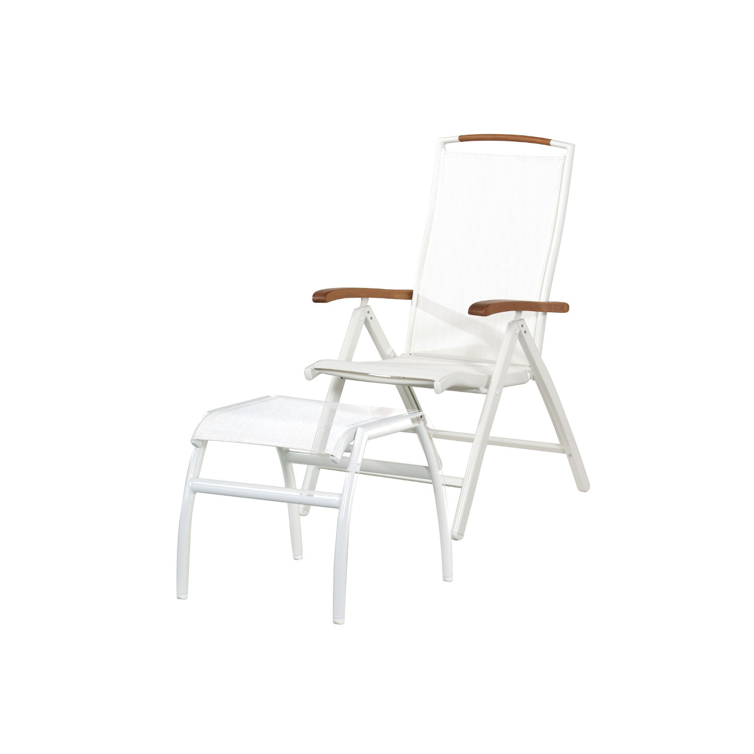 Inko Klappsessel Frisco mit Fußhocker Alu/Textilen Hochlehner 3 Farben zur Auswahl