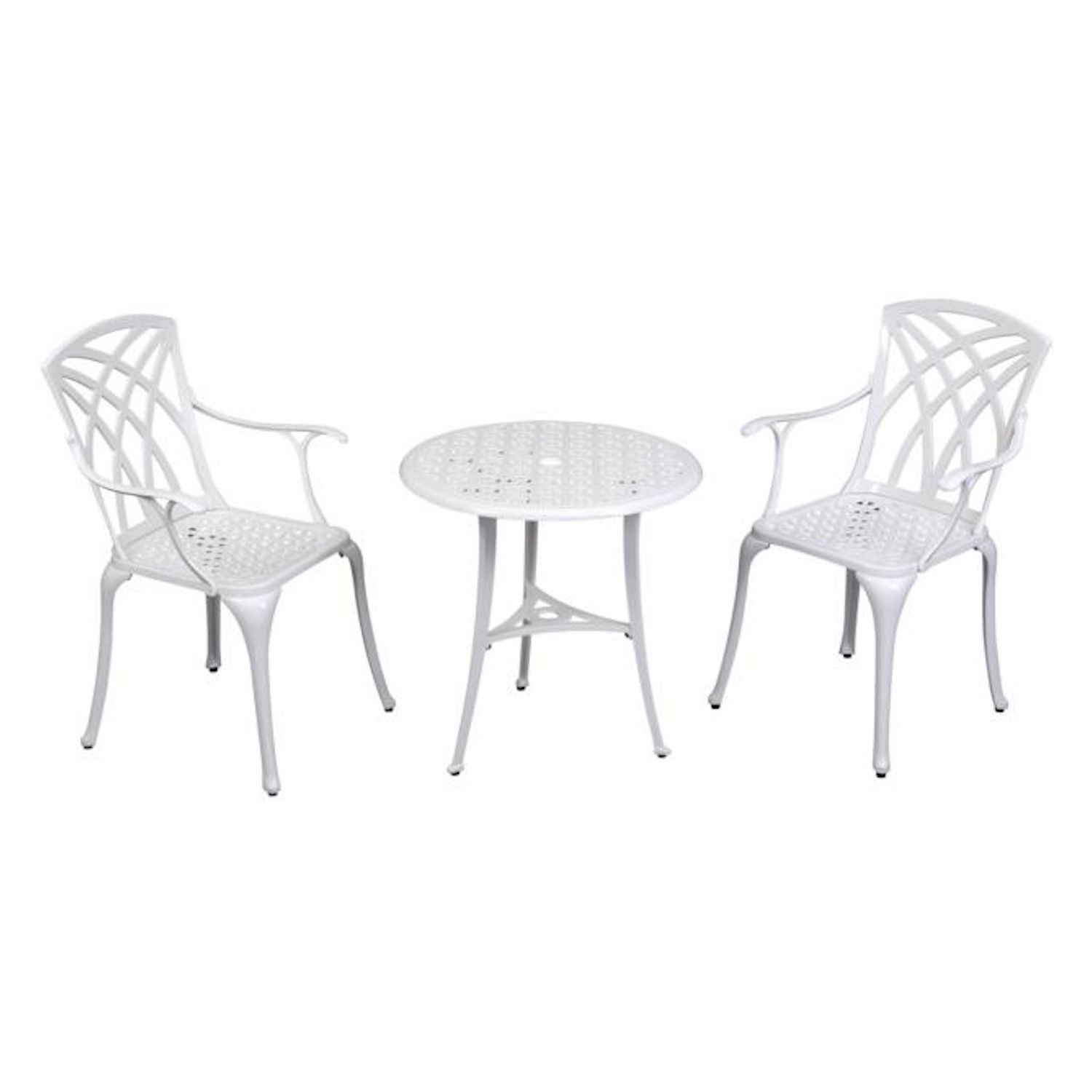 Inko Bistro-Set Chester Alu-Guss Tisch Ø 66 cm Stühle mit Armlehnen 2 versch Farben Inko Bistro-Set Chester Alu-Guss Tisch Ø 66 cm Stühle mit Armlehnen 2 versch Farben