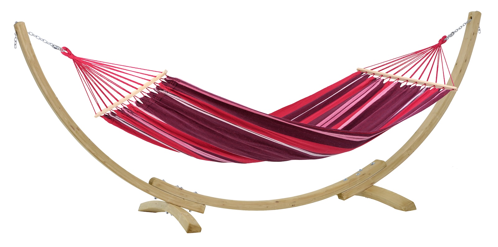 Amazonas Samba Set Hängematten-Set Fuego mit Fichtenholz-Gestell Hängematte