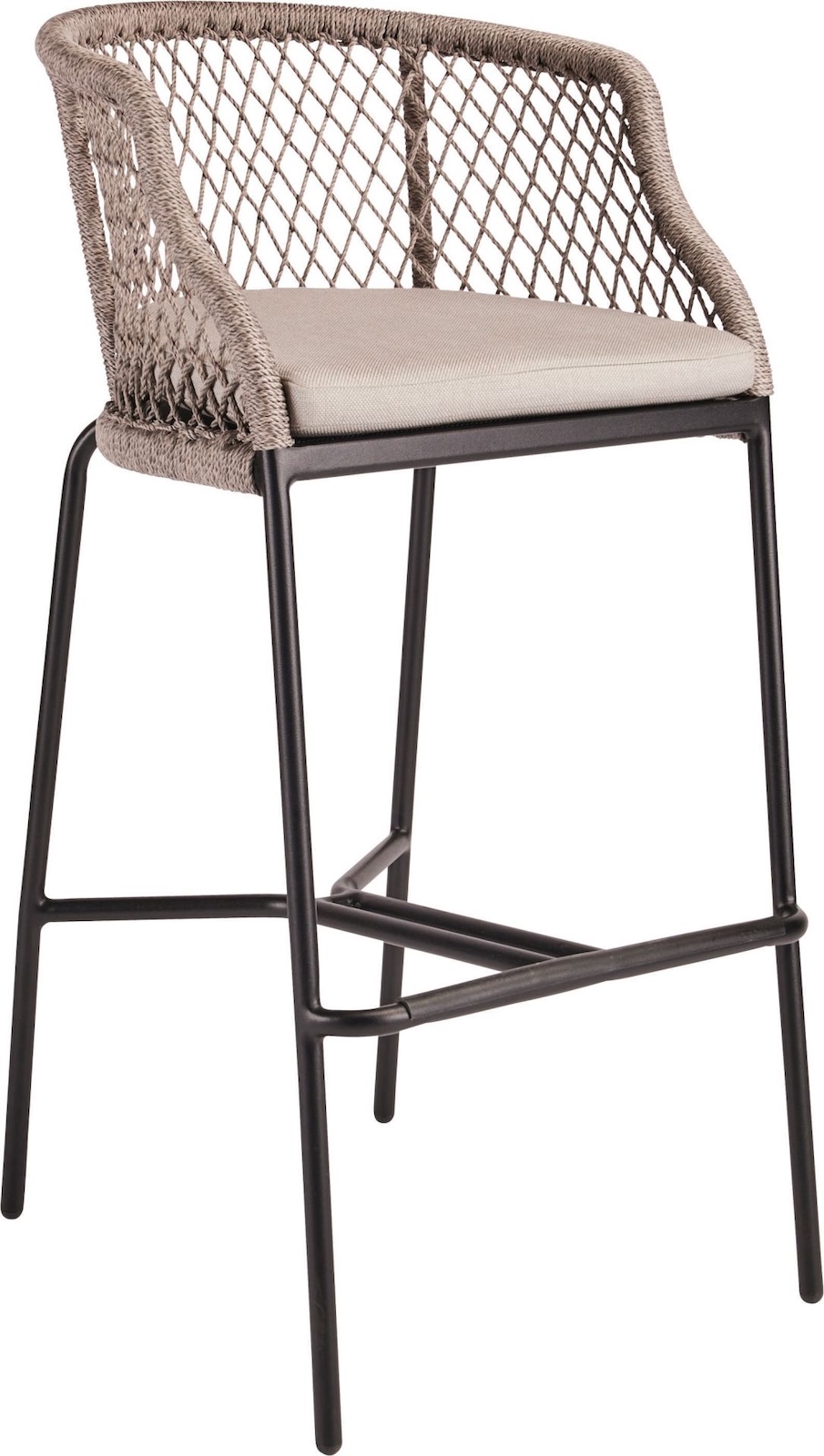 Stern Odea Barsessel Barstuhl Gartenstuhl Gartensessel cream/schwarz 59x53x108 cm