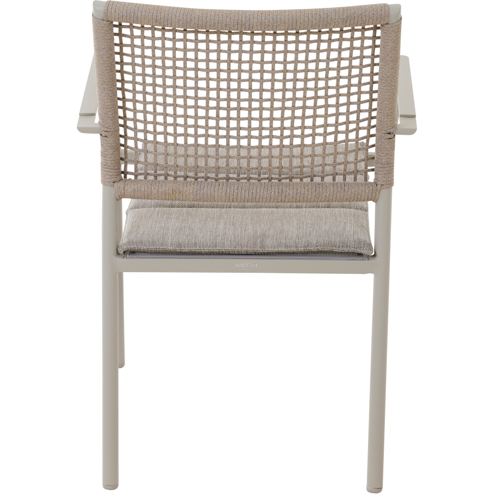 Siena Garden Kent Stapelsessel matt seidengrau/taupe grau Rope