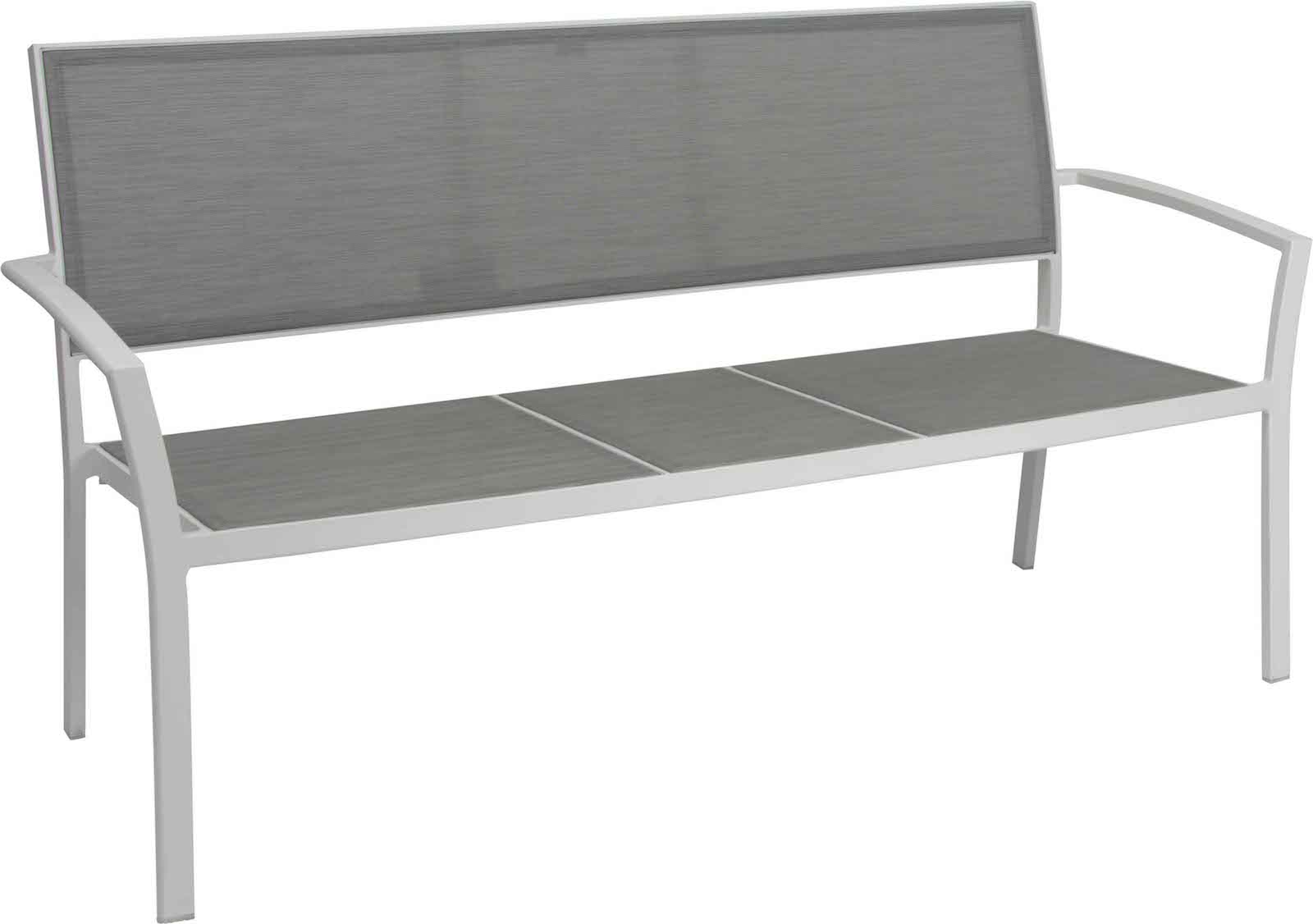 Stern 2,5-Sitzer Bank Allround Aluminium weiß/Textilen silber Gartenbank Sitzbank