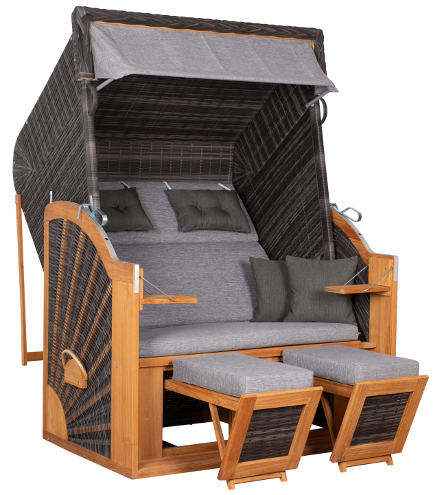 deVries Strandkorb PURE® CLASSIC XL SUN PE Des.466 stone grey 130 x 80 x 160 cm deVries Strandkorb PURE® CLASSIC XL SUN PE Des.466 stone grey 130 x 80 x 160 cm