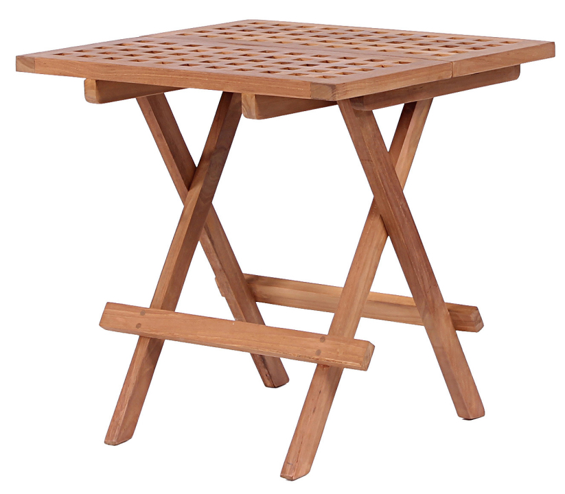 deVries Beistelltisch "WOODIE" aus Teakholz klappbar Holztisch eckig 50x50x50 cm