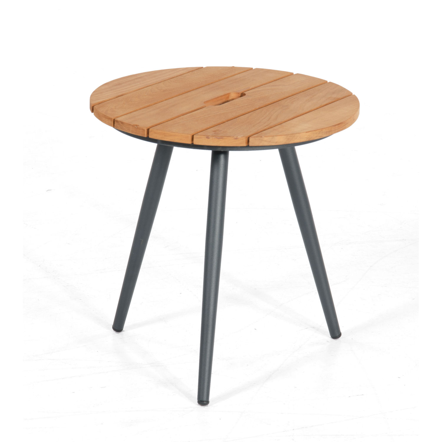 Sonnenpartner Gala Beistelltisch Gartentisch Aluminium/Old Teak Ø 44 cm