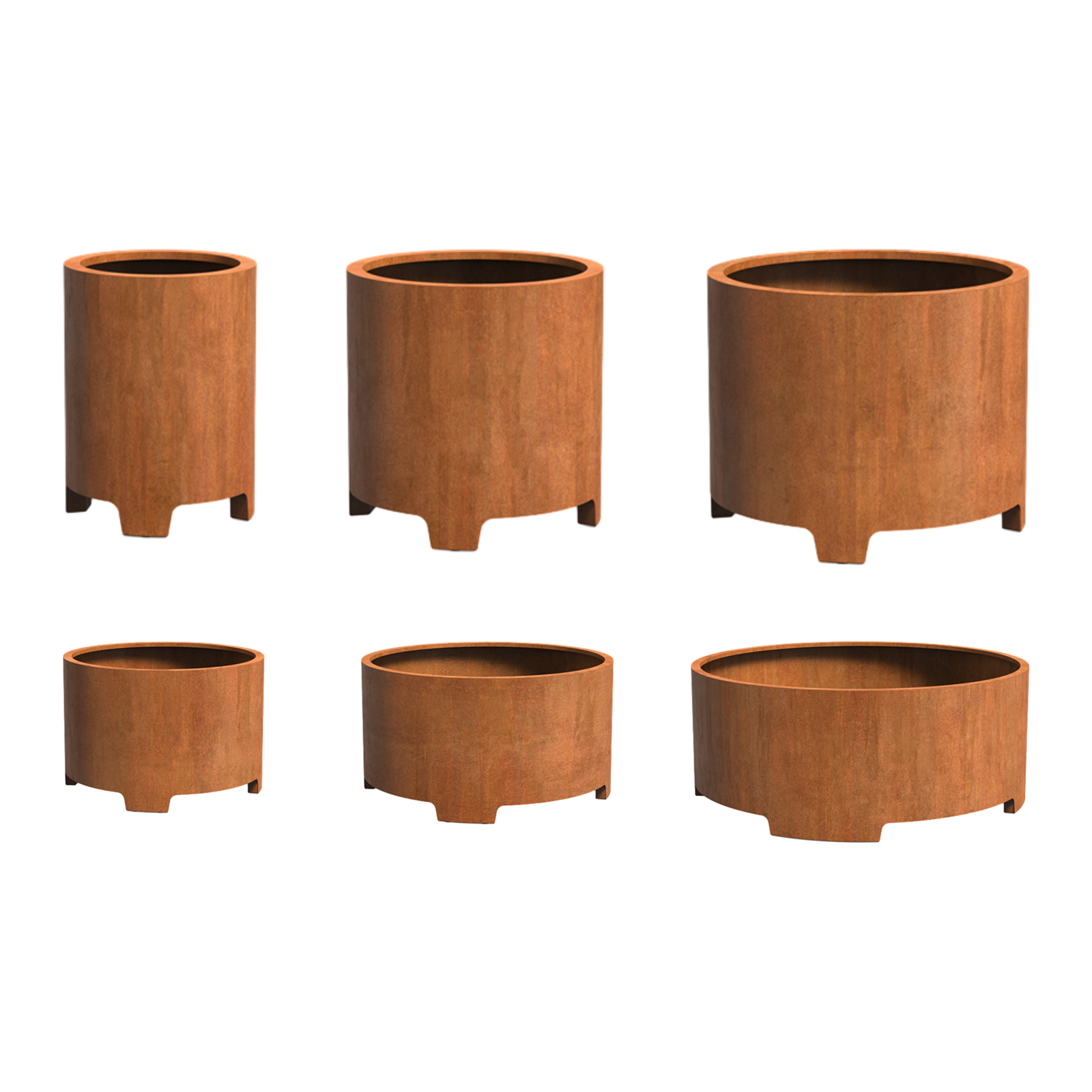 Adezz Circum mit Füßen Pflanzgefäß aus Corten-Stahl Pflanzkübel Blumentopf