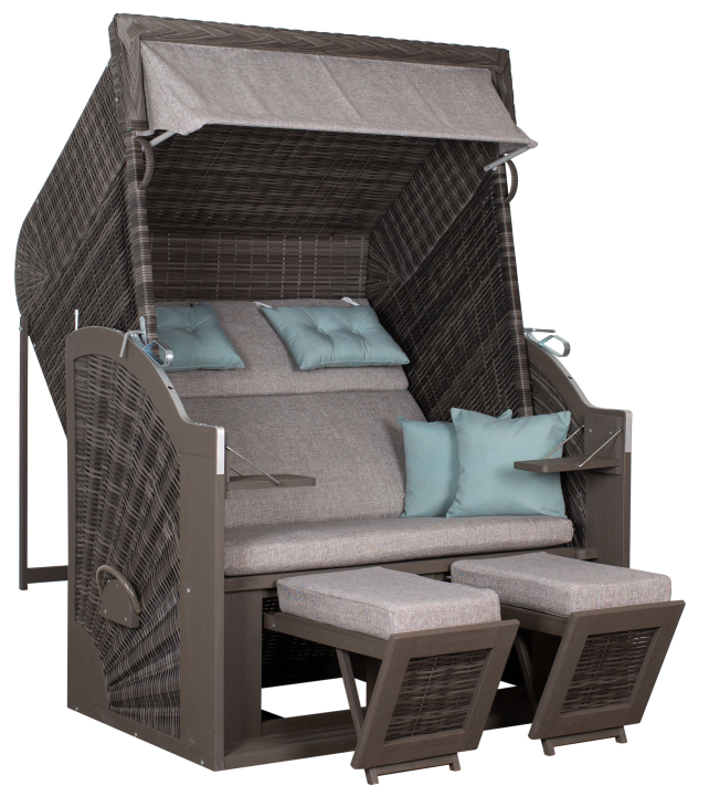 deVries Strandkorb PURE® CLASSIC XL SUN PE Des.488 stone grey 130 x 80 x 160 cm deVries Strandkorb PURE® CLASSIC XL SUN PE Des.488 stone grey 130 x 80 x 160 cm