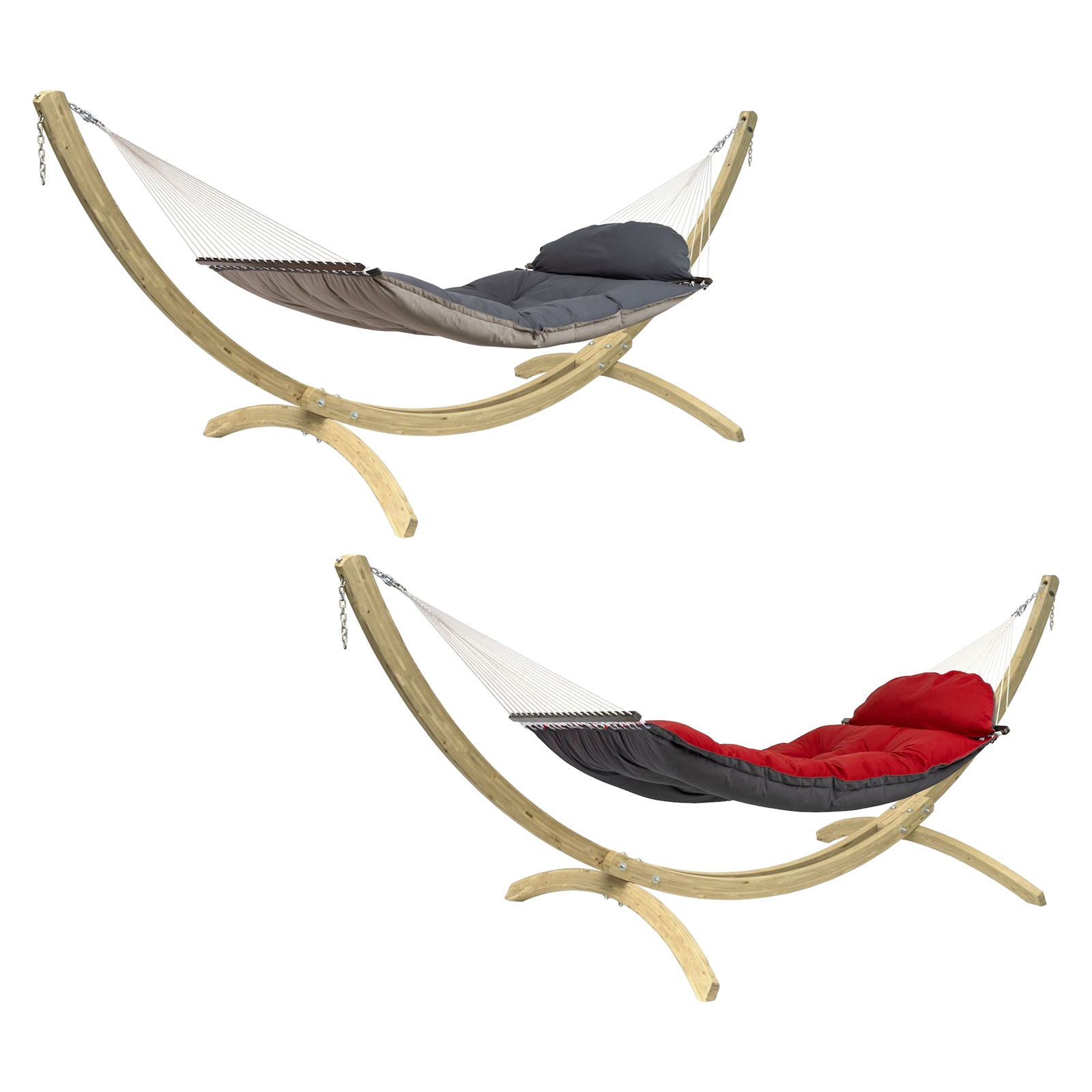 Amazonas Hängematte Fat Hammock XXL Set  + Olymp-Gestell aus FSC-zertifiziertem Holz