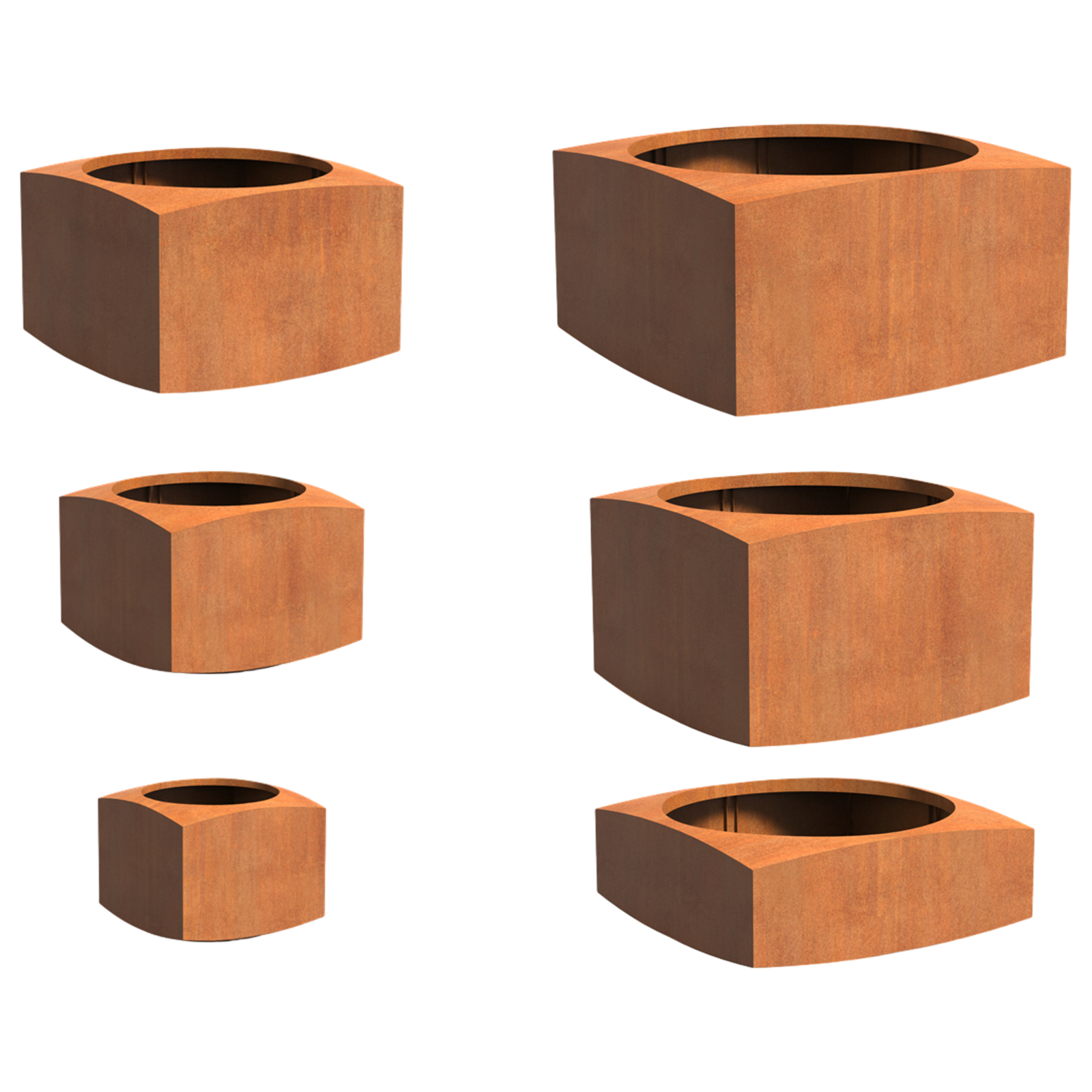 Adezz Nooa aus Corten-Stahl Pflanzgefäß Pflanzkübel Blumentopf 50x50x100 cm