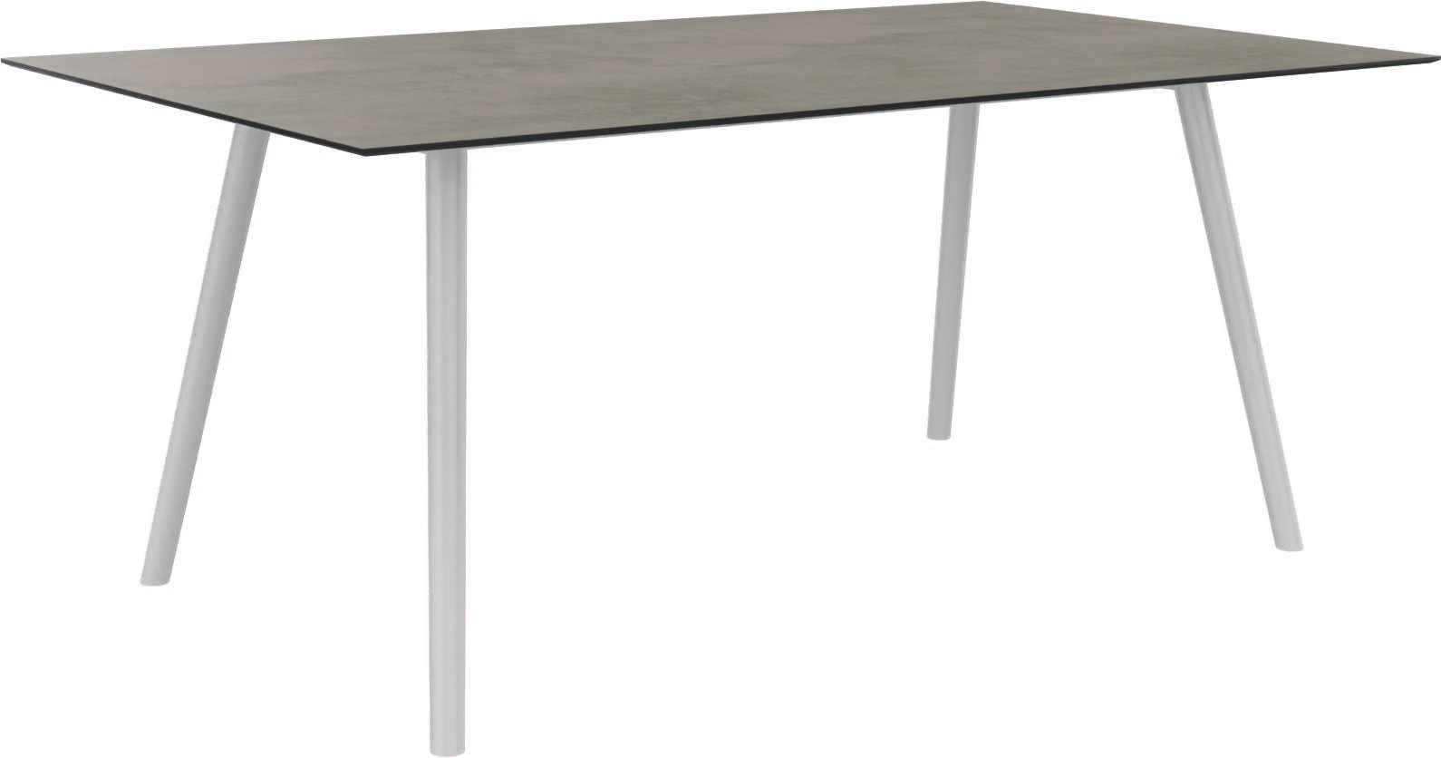 Stern Interno Dining-Tisch Gartentisch 180x100 cm Rundrohr Aluminium weiß