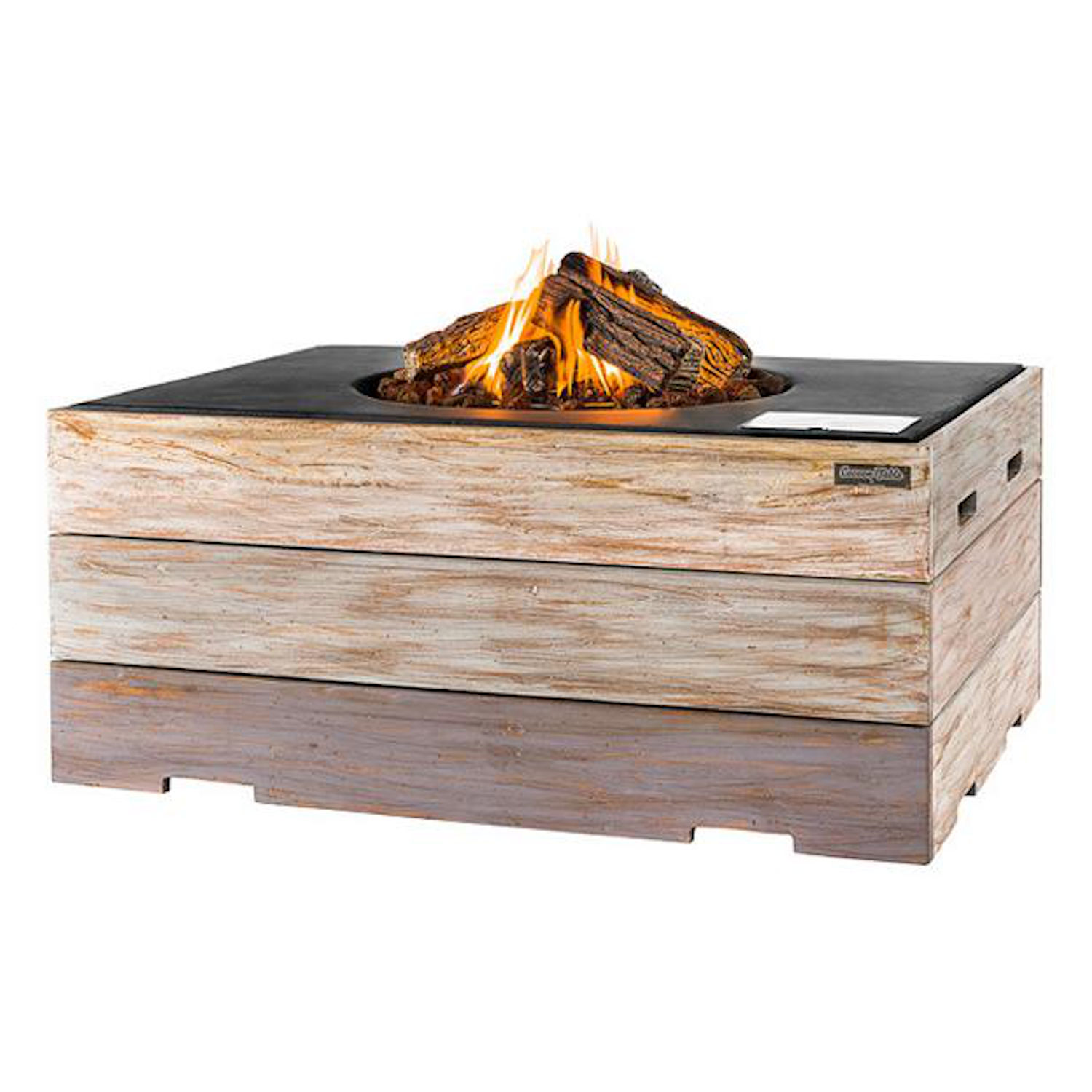 Happy Cocooning Mania Nice&Nasty Feuertisch Rechteckig Teakholz Schwarz 19,5 kW