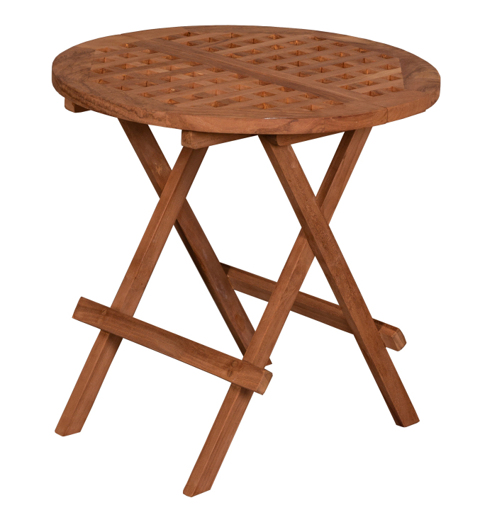 deVries Beistelltisch "WOODIE" aus Teakholz rund Holztisch Gartentisch Ø50x50cm