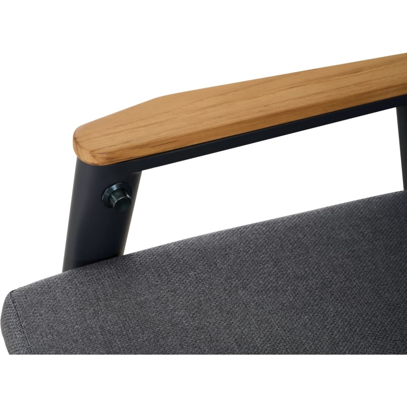 Siena Garden Cortina Dining Move Sessel Gartenstuhl anthrazit mit Teakholz Armlehnen