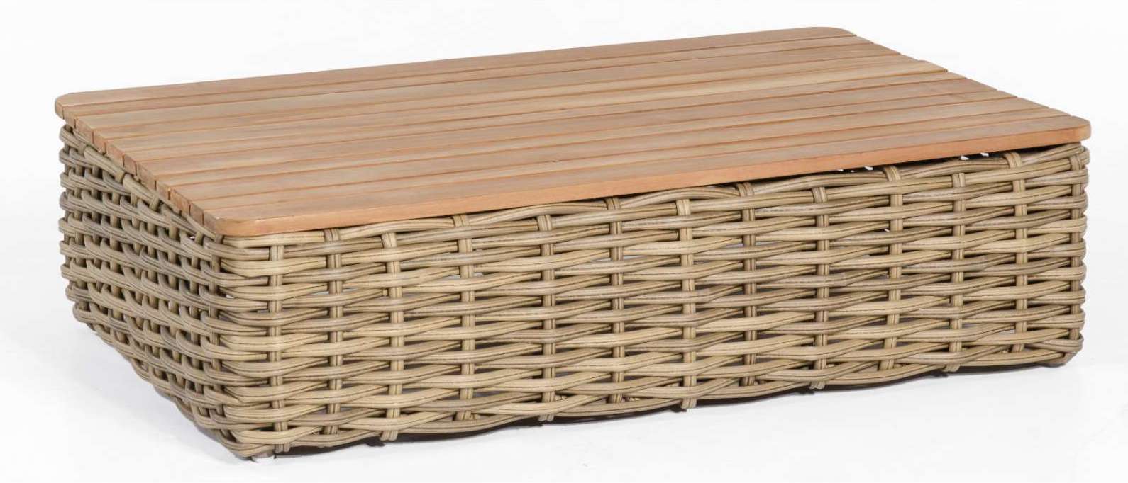 Sonnenpartner Loungetisch Sands 120x80 cm Aluminium/Teakholz mit Polyrattan Light Oaks Lounge-Tisch