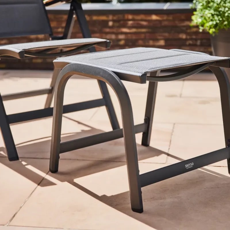 Siena Garden Tesoro Hocker – Aluminium & Ranotex in royal-grey (P11778)