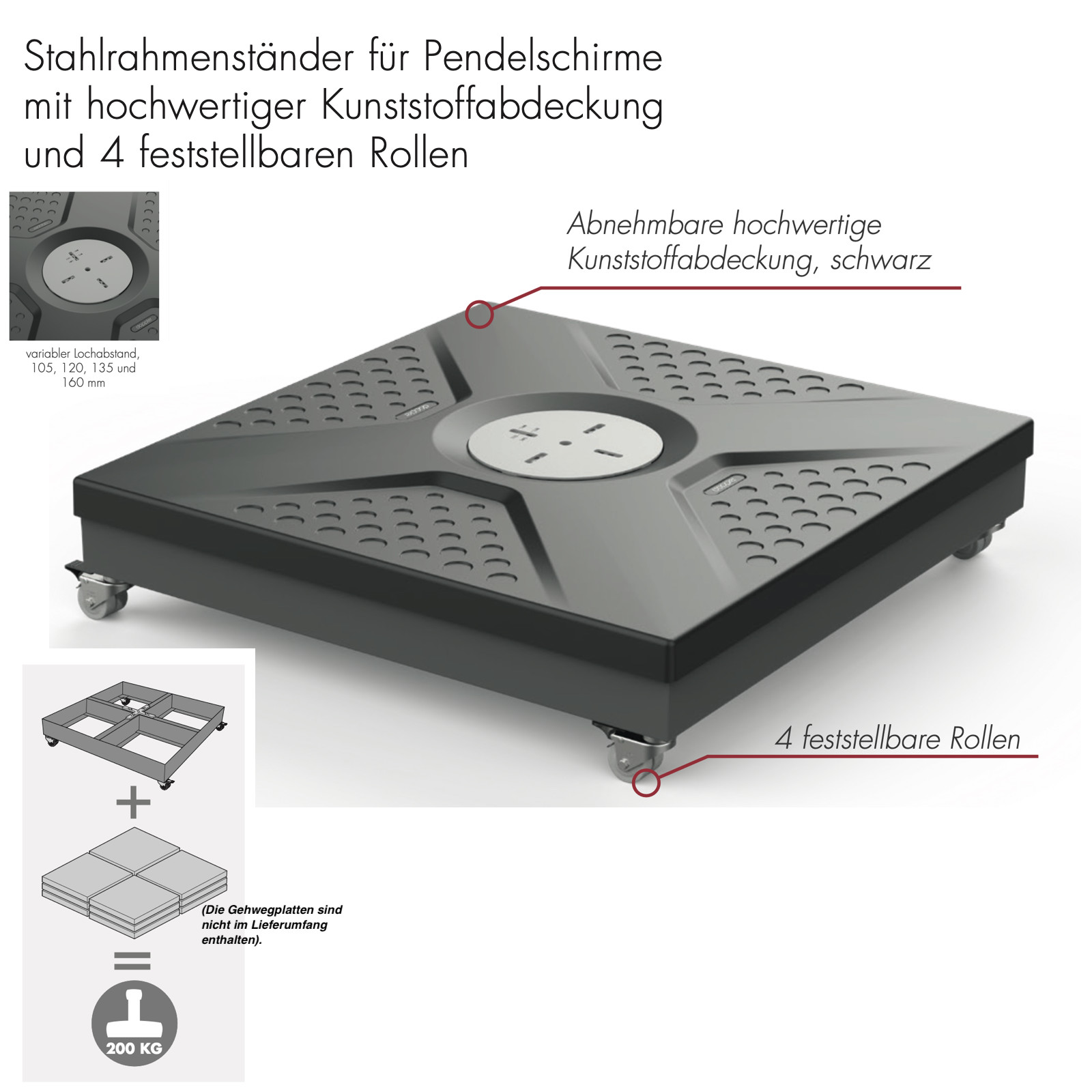 Doppler Active Easy Push Rollsockel bis 200 kg für Pendelschirme Stahlrahmen Schirmständer 85899 Doppler Active Easy Push Rollsockel bis 200 kg für Pendelschirme Stahlrahmen Schirmständer 85899