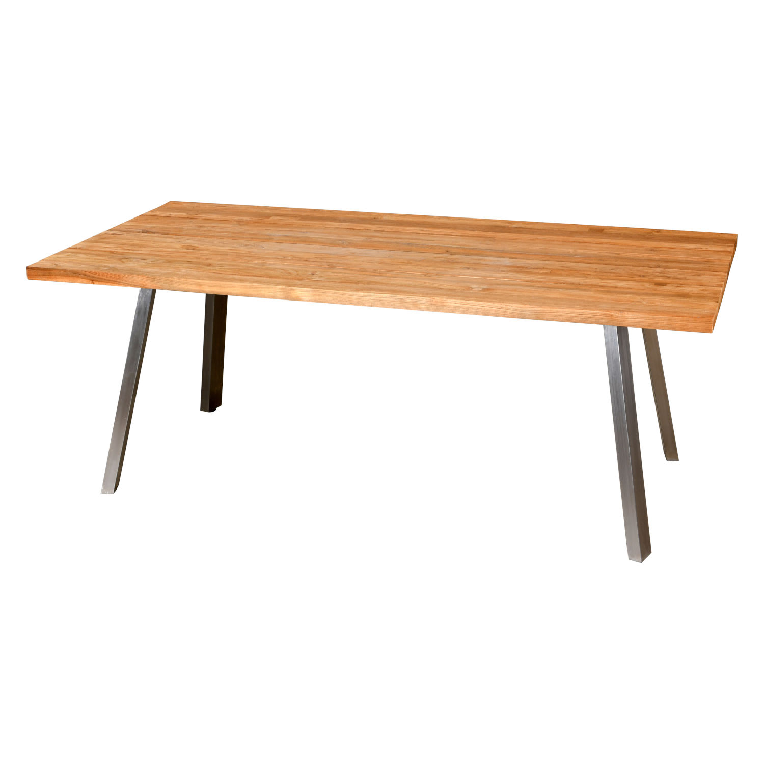 Inko Sitzgruppe Varuna Edelstahl/Kordel/Teak 160x90 cm Tisch mit Stapelsesseln