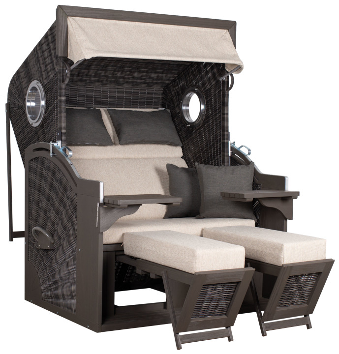 deVries Strandkorb Des. 500 PURE® SEASIDE XL PE stone grey 135 x 92 x 165 cm deVries Strandkorb Des. 500 PURE® SEASIDE XL PE stone grey 135 x 92 x 165 cm