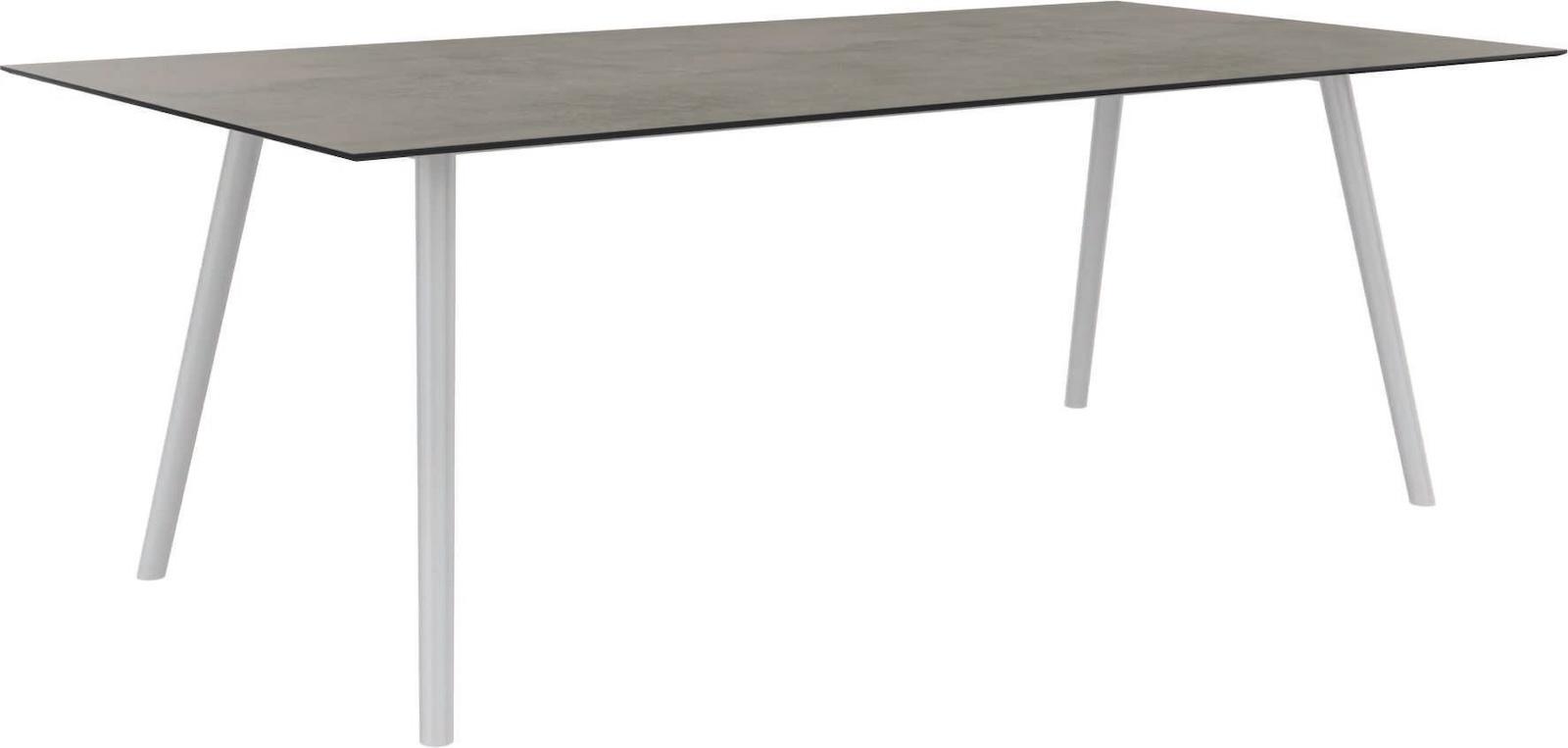 Stern Interno Dining-Tisch Gartentisch 220x100 cm Rundrohr Aluminium weiß