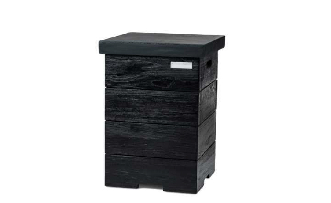 Happy Cocooning Mania Enclosure Beistelltisch für Gasflaschen Teak Black Schwarz
