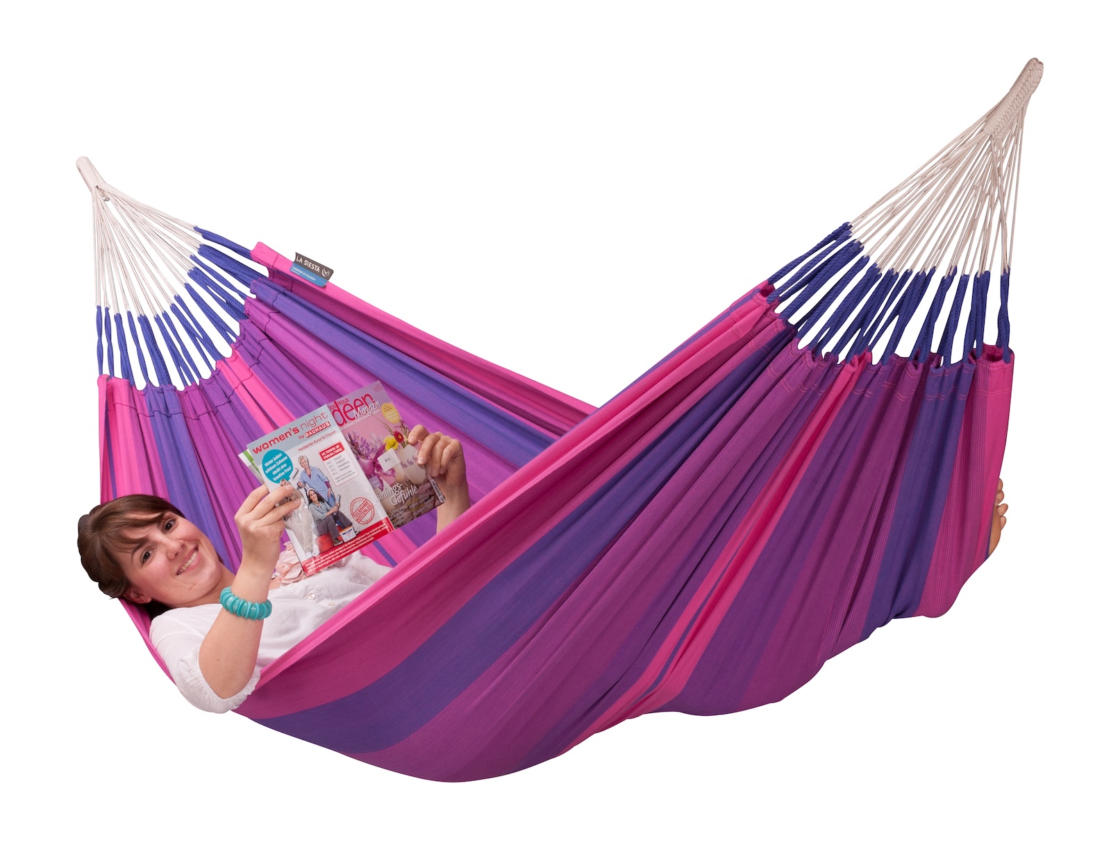 La Siesta Orquídea Purple - Klassische Einzel-Hängematte aus Baumwolle